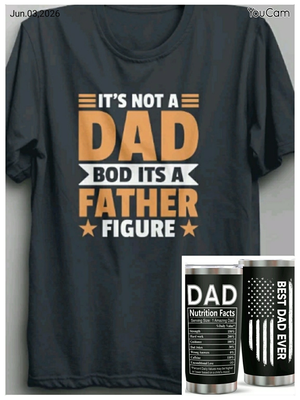 Funny "Dad Bod" Graphic Tee - With Dad Tumbler Cup